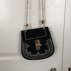 Black studded western crossbody